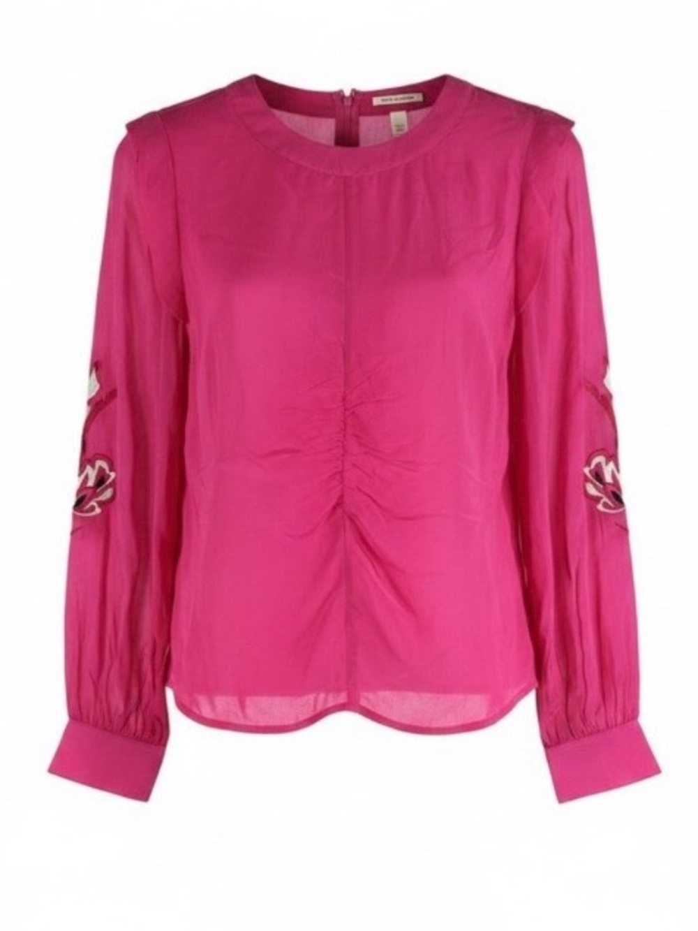 Scotch & Soda Anthropologie Wild Flower Embroidered Blouse Hot Pink Size 2 NWT